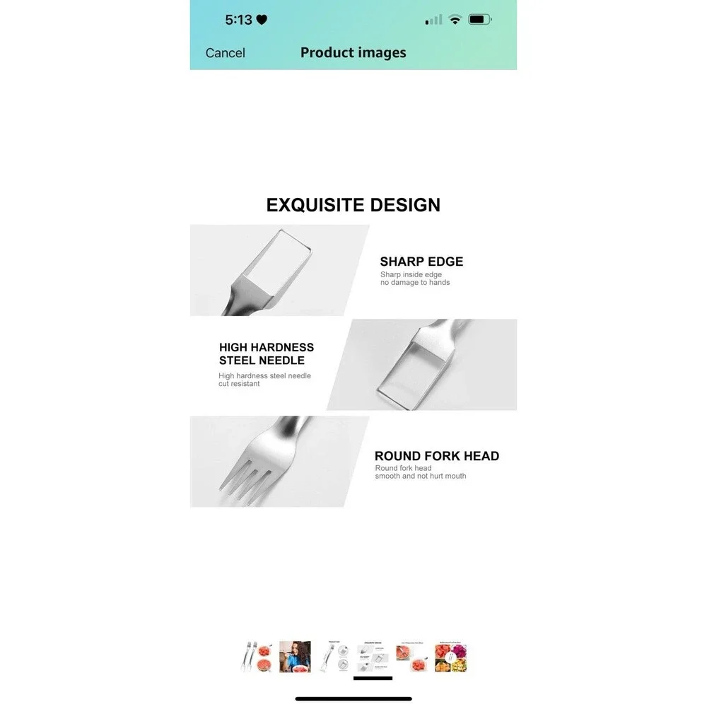 4Pcs Watermelon Fork Slicer Cutter, Stainless Steel 2-in-1 Portable